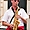 Saxophoniste, musique de rue lors de la féria