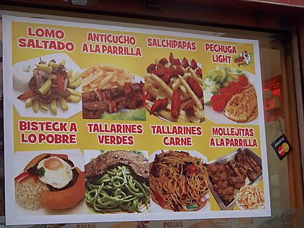 Publicité pour de la cuisine péruvienne