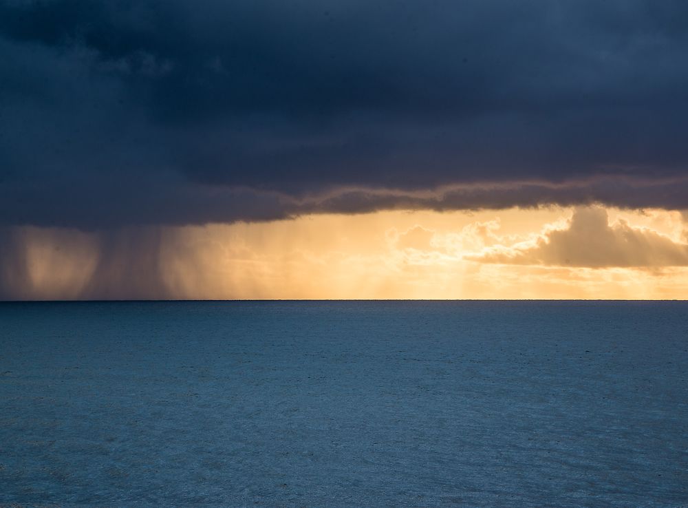 Orage et coucher de soleil