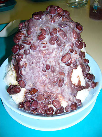 Dessert glacé aux haricots rouges