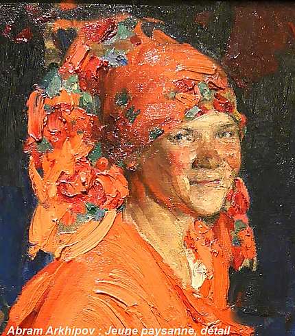 Jeune paysanne (détail) d'Abram Arkhipov