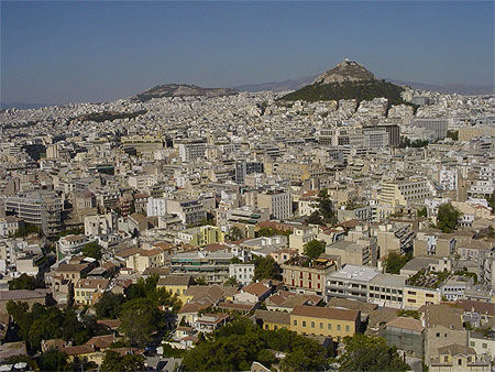Vue d'Athènes avec le mont Lycabette
