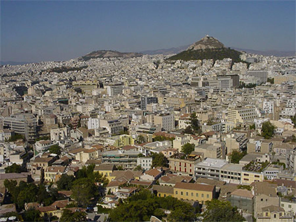 Vue d'Athènes avec le mont Lycabette
