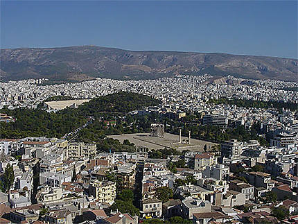Vue d'Athènes avec l'Olympiéion