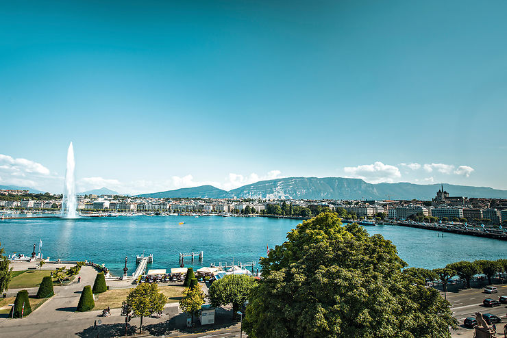Genève, le jet d’eau et lac Léman