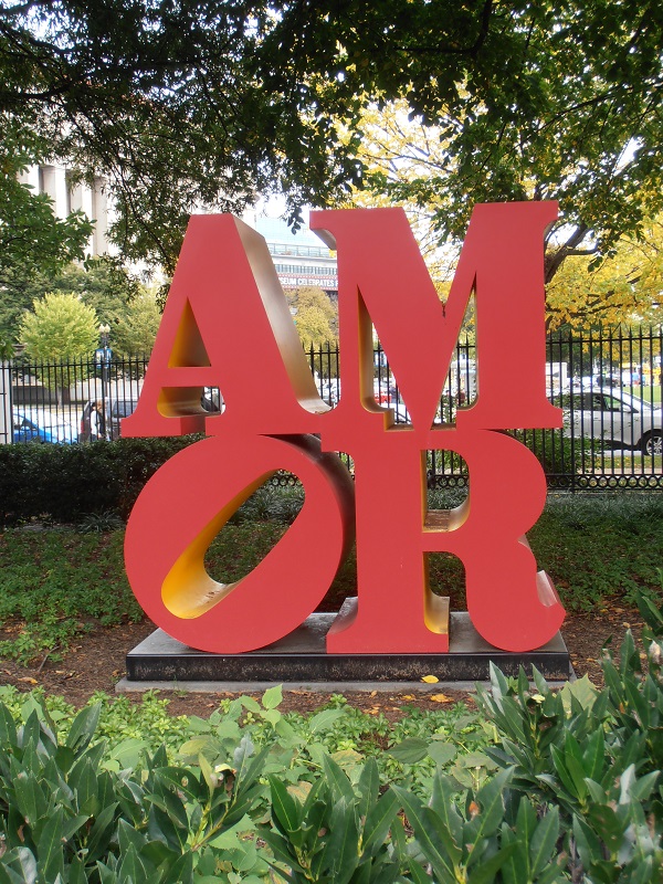 Amor, par Robert Indiana, jardins du musée d'art Amor, par Robert Indiana, jardins du musée d'art
