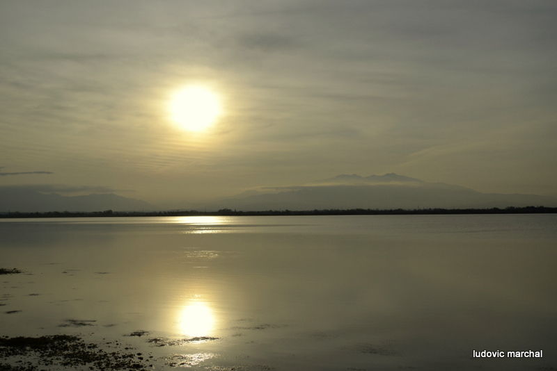 Coucher de soleil sur l’étang de Canet St Nazaire