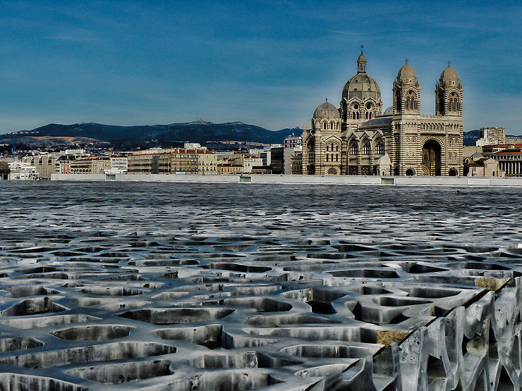 Cathédrale de La Major vue du MUCEM, Marseille