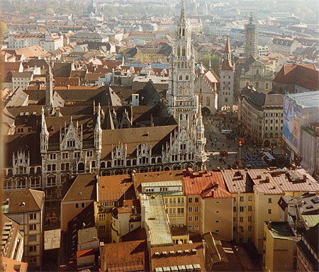Vue de la Marienplatz Vue de la Marienplatz