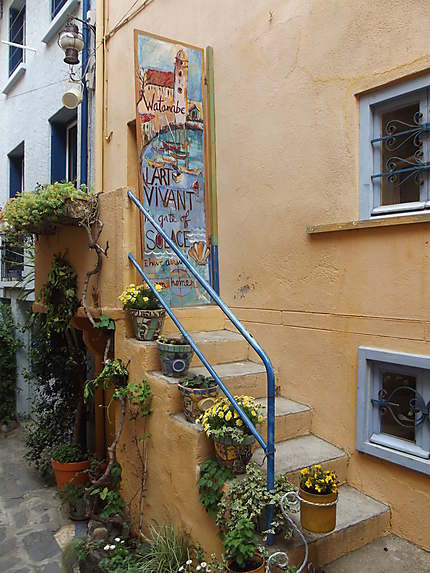 Montée d'escalier à Collioure