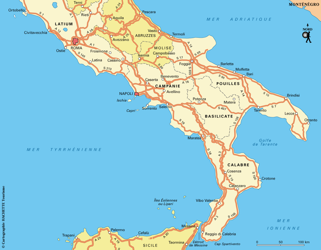 Carte Italie sud / Plan Italie sud