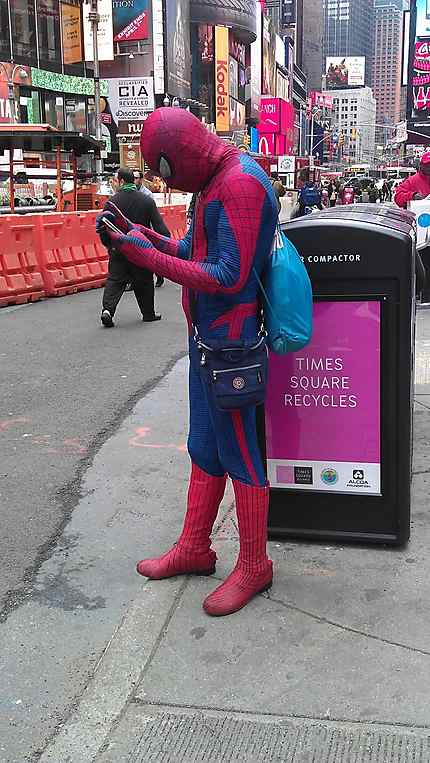 Spiderman de passage à Times Square