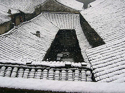 Les maison Chinoises sous la neige