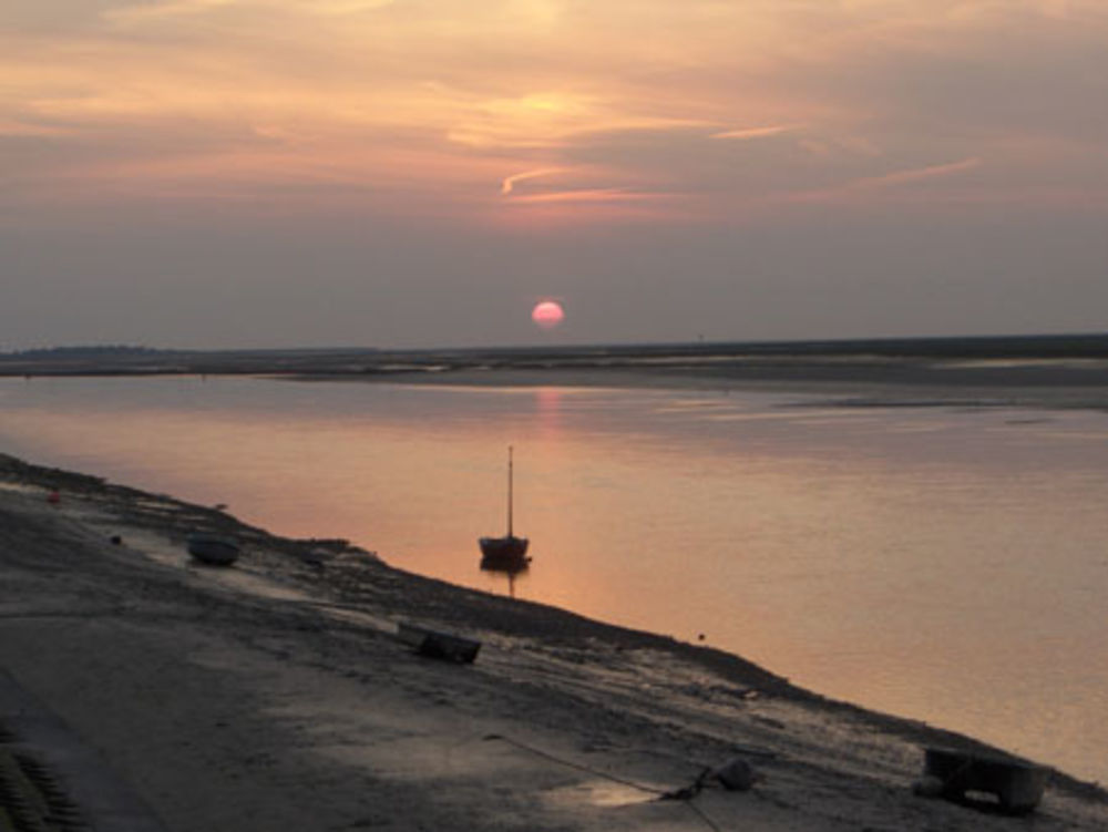 Coucher de soleil dans la baie de Somme