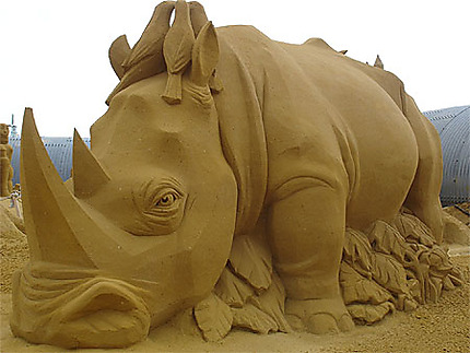 Sculptures de sable - Rhinocéros