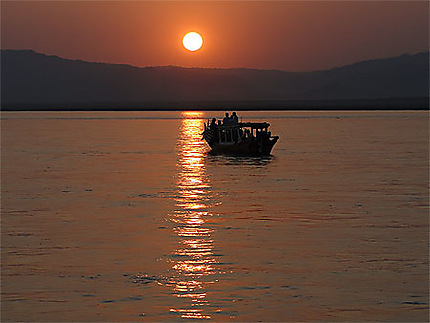 Coucher de soleil sur l'Irrawaddy