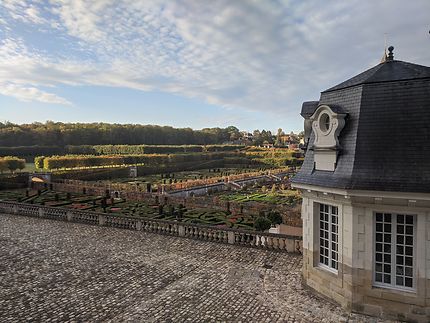 Vue des terrasses Château de Villandry