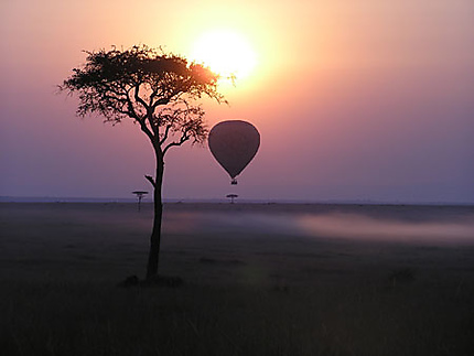 Aurore sur la réserve de Masai-Mara