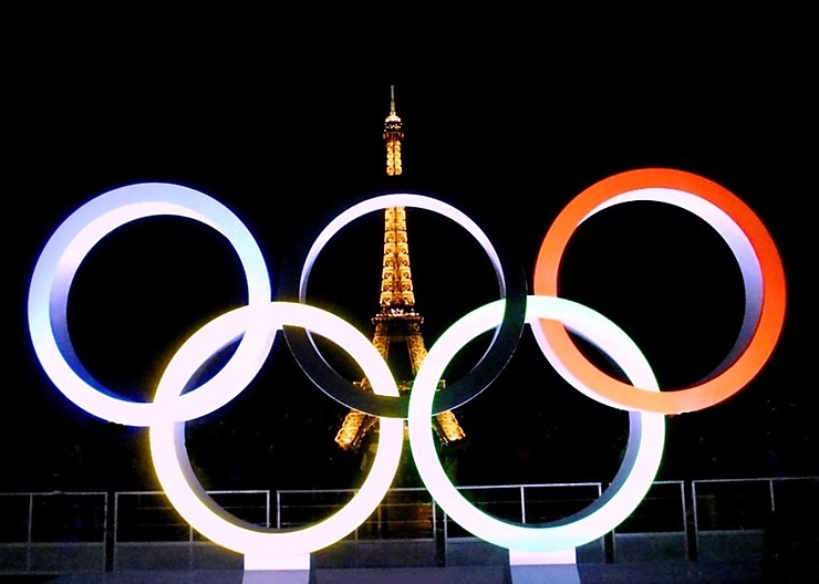 Les anneaux olympiques dévoilés (Paris 2024) Trocadéro 16ème
