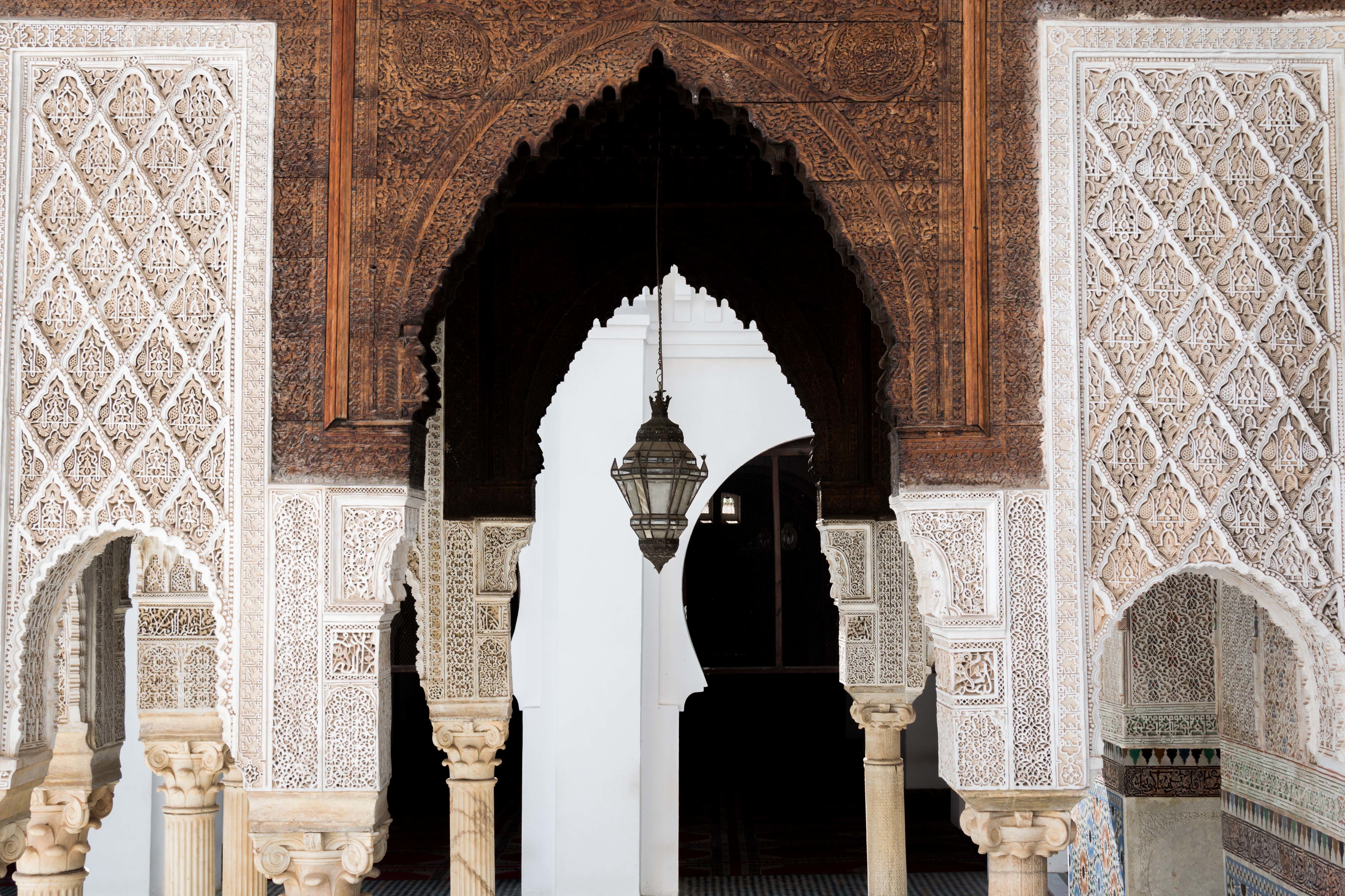 Mosquée Al Quaraouiyine, bois et plâtre sculptés