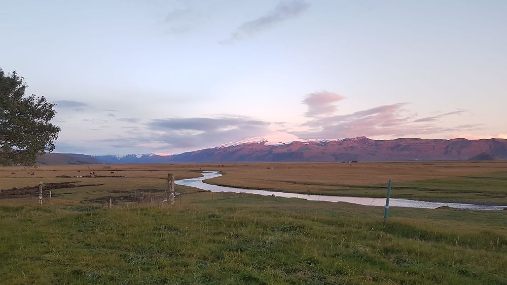 Coucher de soleil à Hvolsvöllur