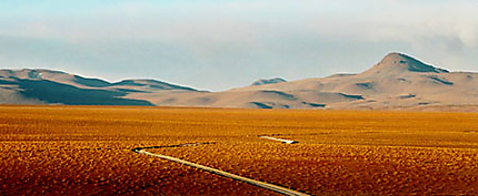 Une route en plein désert
