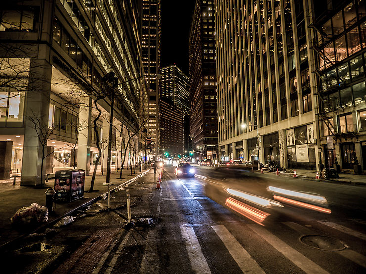 Wall Street by night, New York