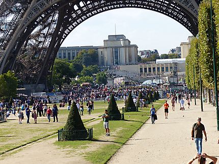 Vue imprenable sous la Tour Eiffel