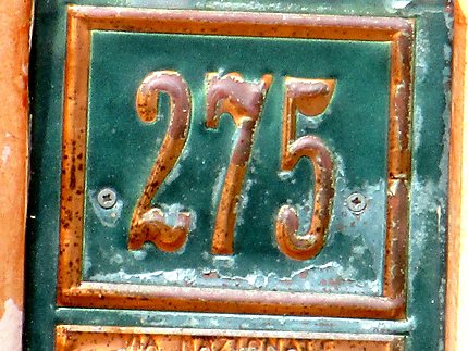 Plaque: numérotation des immeubles