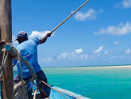 Arrivée sur le sand bank