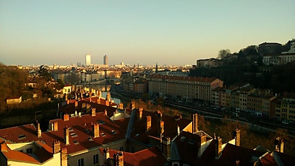 Lyon sous le soleil couchant