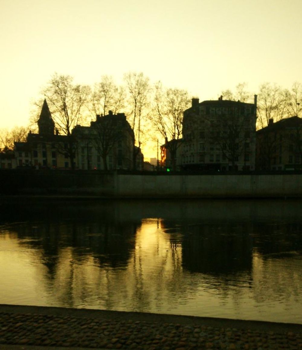 Coucher de soleil sur la Saône