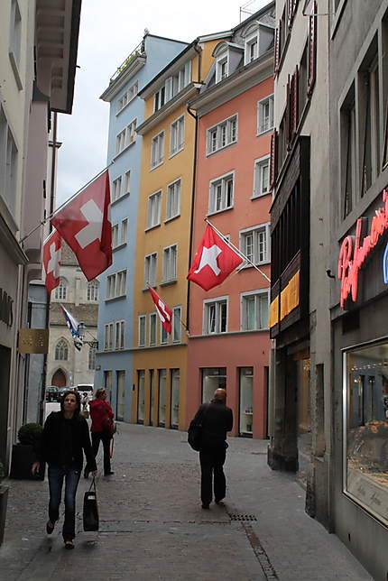 Une rue piétonne de Zurich