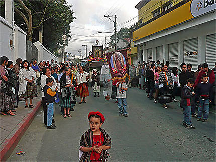 Procession en l'honneur de la Virgen de Guadalupe