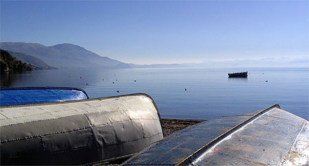 Barques au bord du lac d'Ohrid Barques au bord du lac d'Ohrid