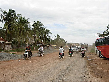 Route entre Kep et Phnom Penh