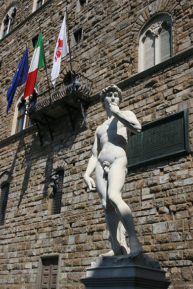 Réplique en marbre du David-Piazza della Signoria
