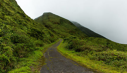 Ancienne route sous le volcan de la Soufrière