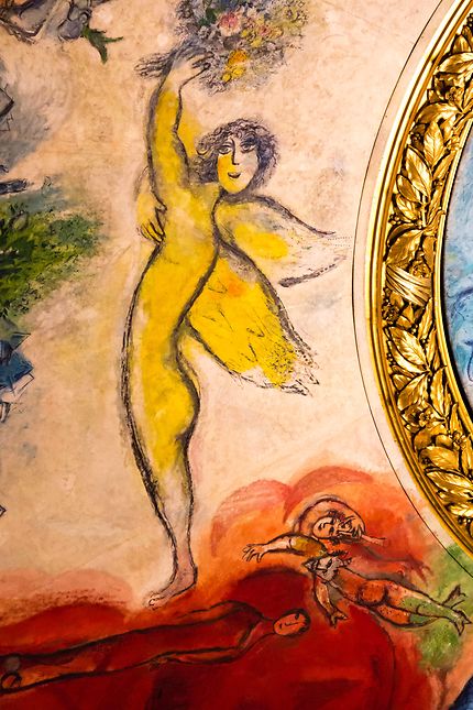 Détail plafond peint par Chagall