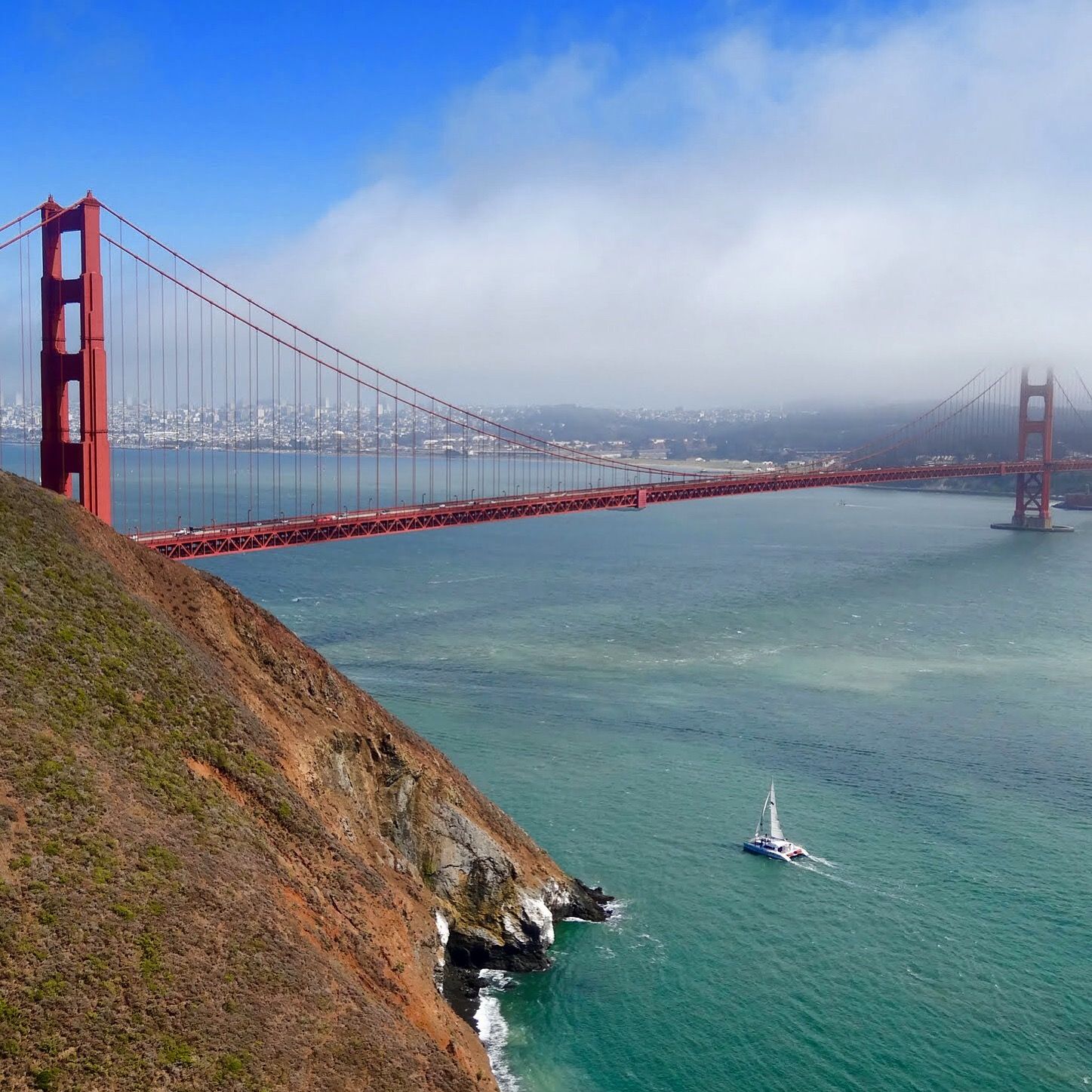 La meilleure vue du Golden Gate de Marin Headlands