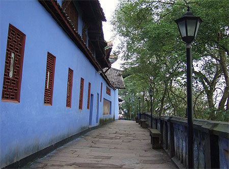 Le mur bleu, à Fengdu