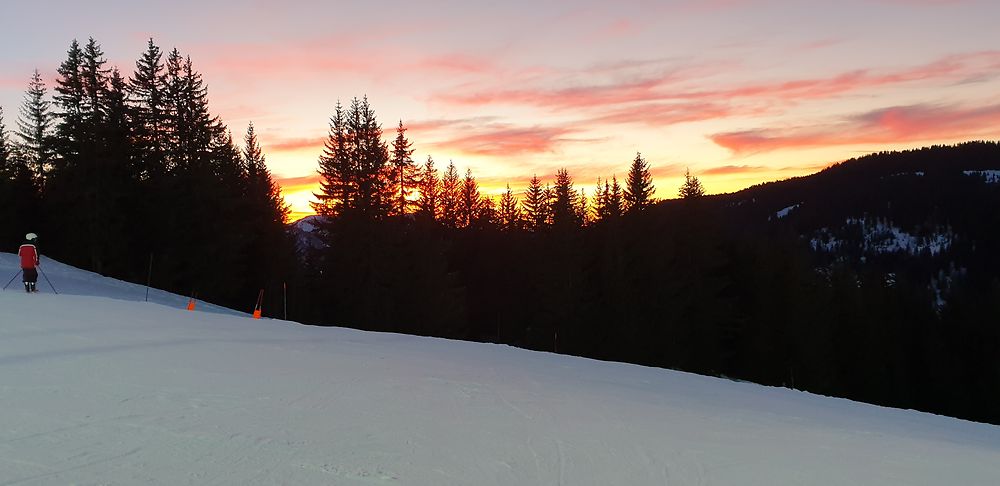 Soleil couchant dans les Aravis