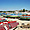 La plage et les barques des pêcheurs de Hammamet