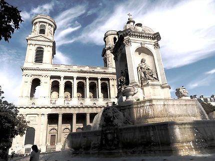 L'église Saint Sulpice et sa fontaine