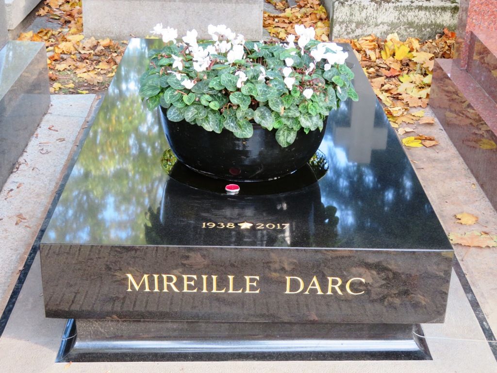 Tombe de Mireille Darc à Montparnasse