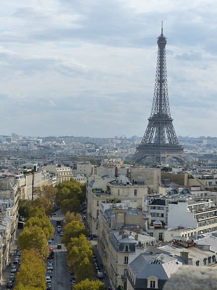 La Tour Eiffel vue du haut de l'Arc de Triomphe