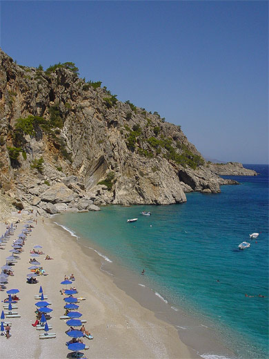 La plage de Kyrá Panagía La plage de Kyrá Panagía