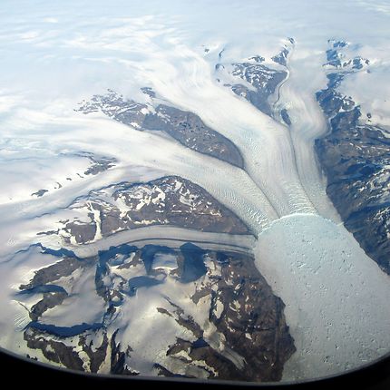Survol du Groenland entre Reykjavik et NYC