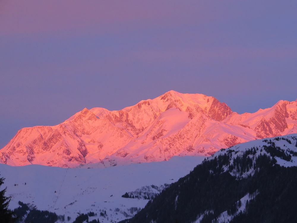 Coucher de soleil sur le mont Blanc