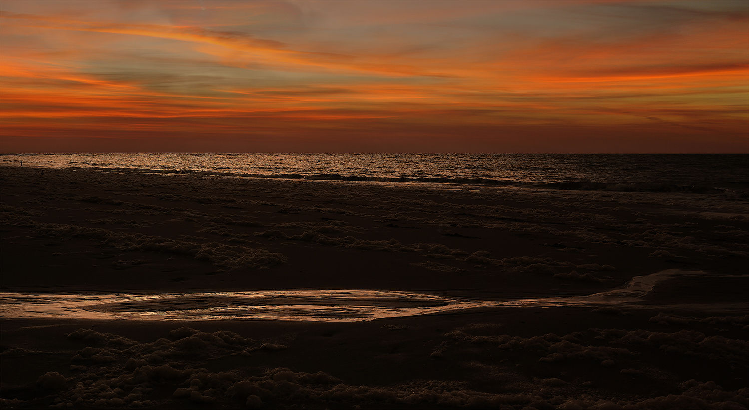 Crépuscule à la plage de Renesse (NL)
